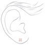 Rose Gold-tone Cubic Zirconia 6mm Square Stud Earrings,