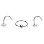 Clous de piercing de nez 20&nbsp;g couleur titan&eacute;e - Lot de 3,