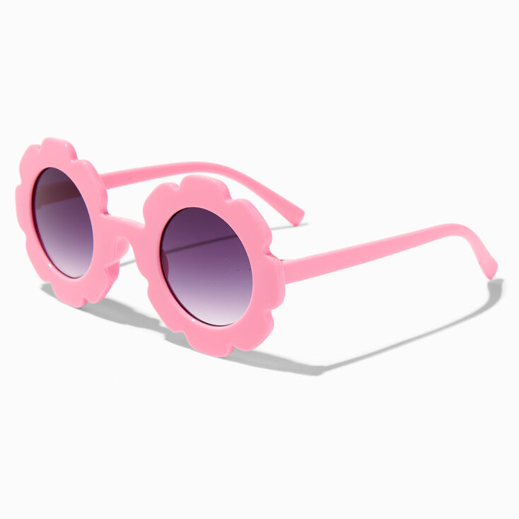 Claire&#39;s Club Pink Flower Round Sunglasses,