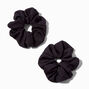 Black Ribbed Hair Scrunchies - 2 Pack,