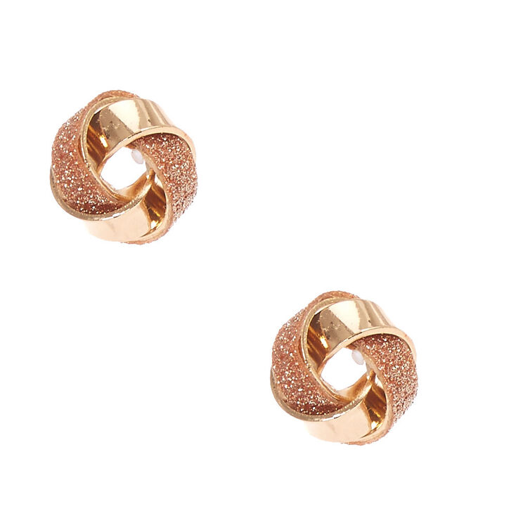 Rose Gold Knotted Stud Earrings,