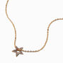 Collier &agrave; pendentif &eacute;toile pav&eacute;e strass couleur argent&eacute;e,