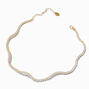 Gold-tone Cubic Zirconia Wiggle Tennis Choker Necklace,