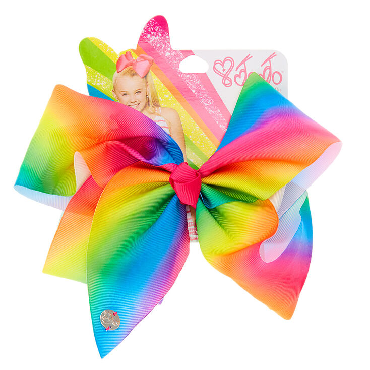  Grand noeud &agrave; cheveux Signature JoJo Siwa couleur arc-en-ciel,