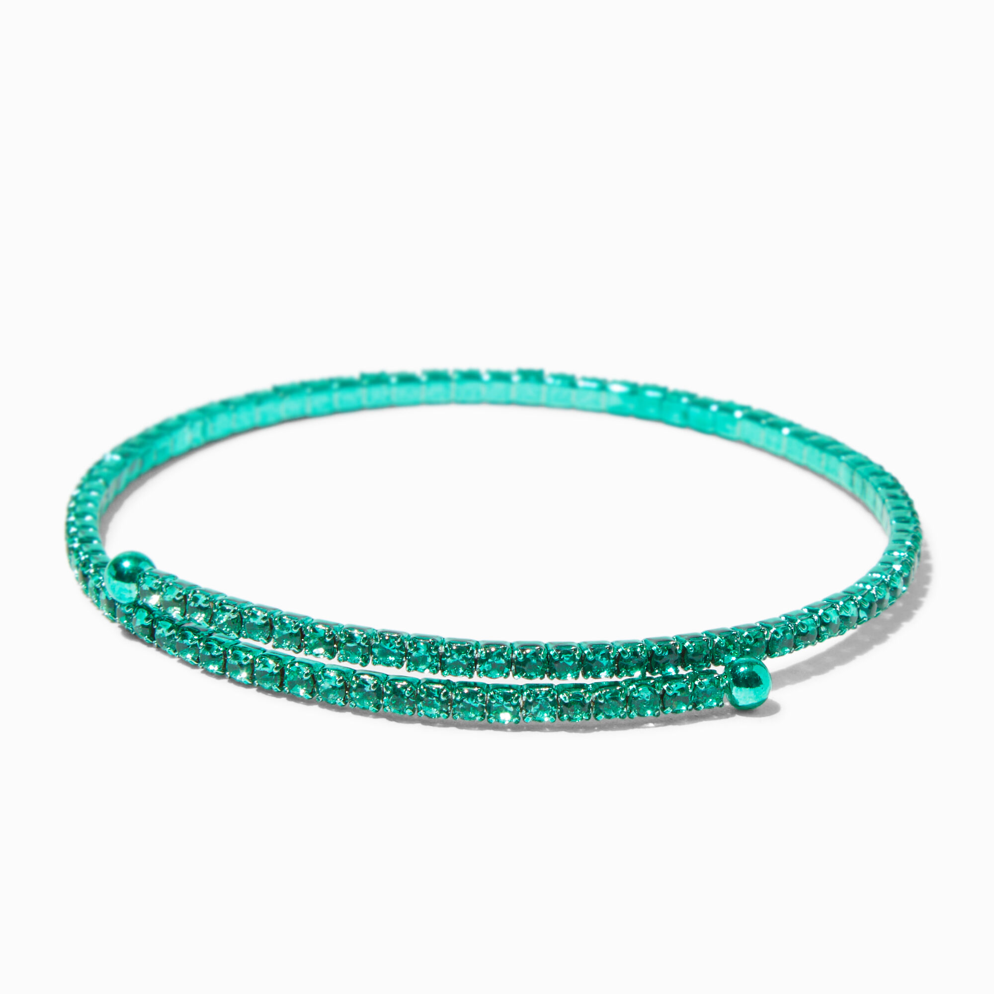 Bracelet fin bangle anodisé en strass vert vif,