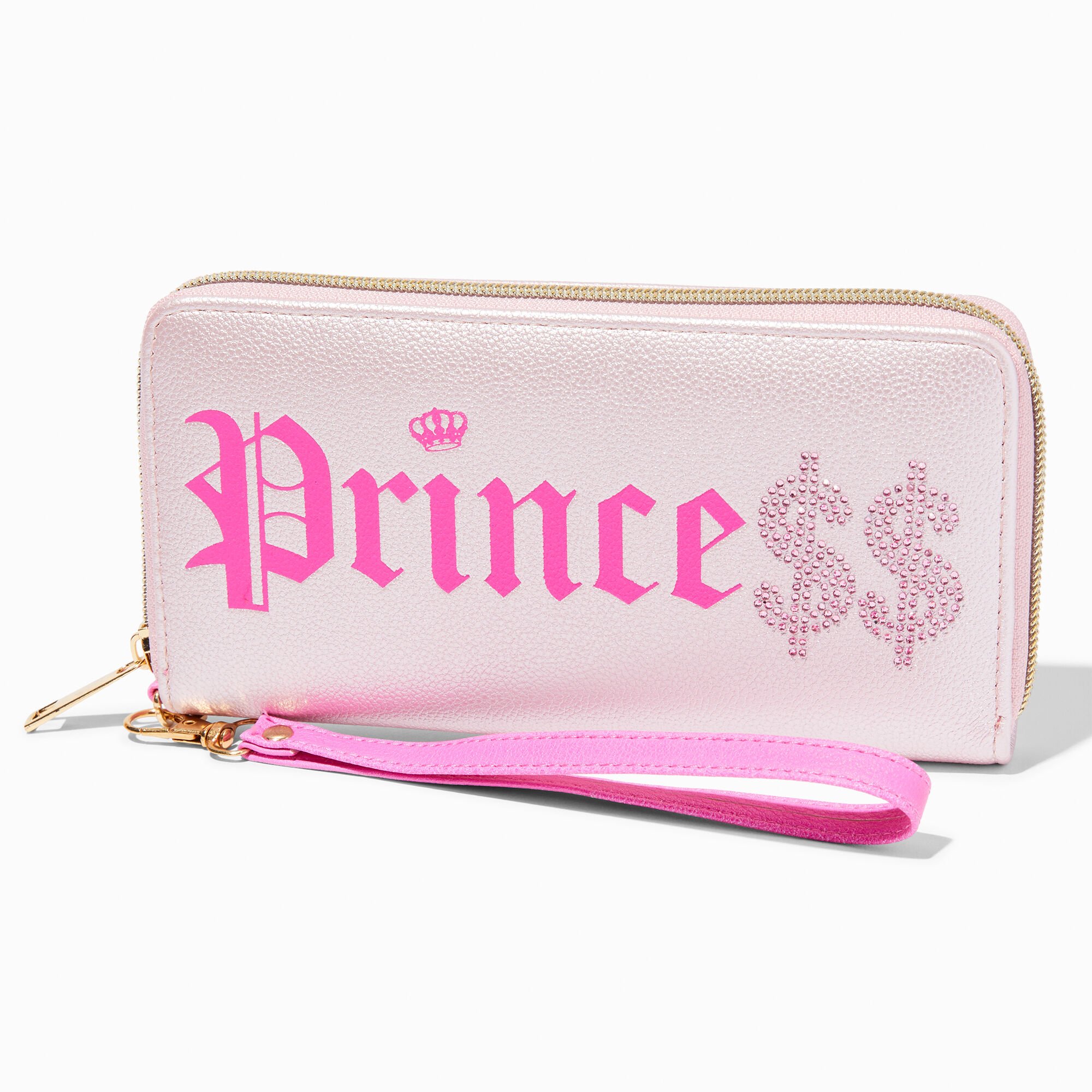 View Claires Princess Dollar Sign Wristlet Pink information