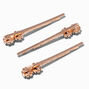 Rose Gold Halo Crystal Bobby Pins - 6 Pack,