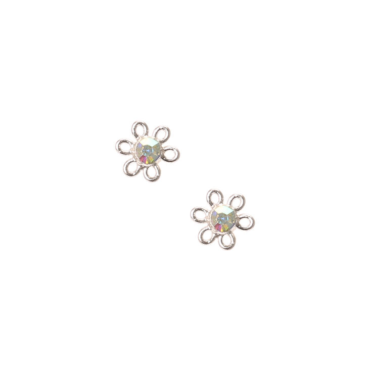 Sterling Silver Iridescent Daisy Stud Earrings | Claire's