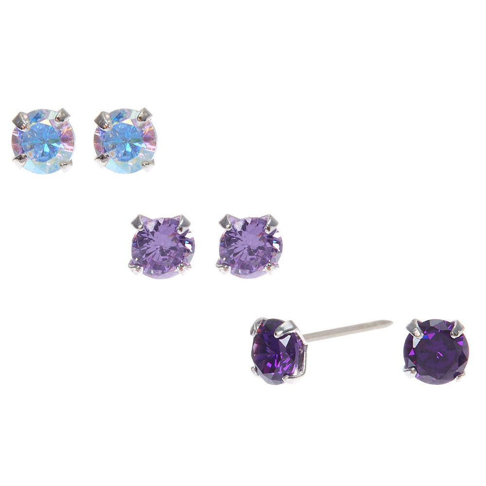 purple stud earrings