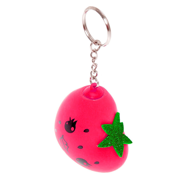 Strawberry Heart Stress Ball Keychain - Red,