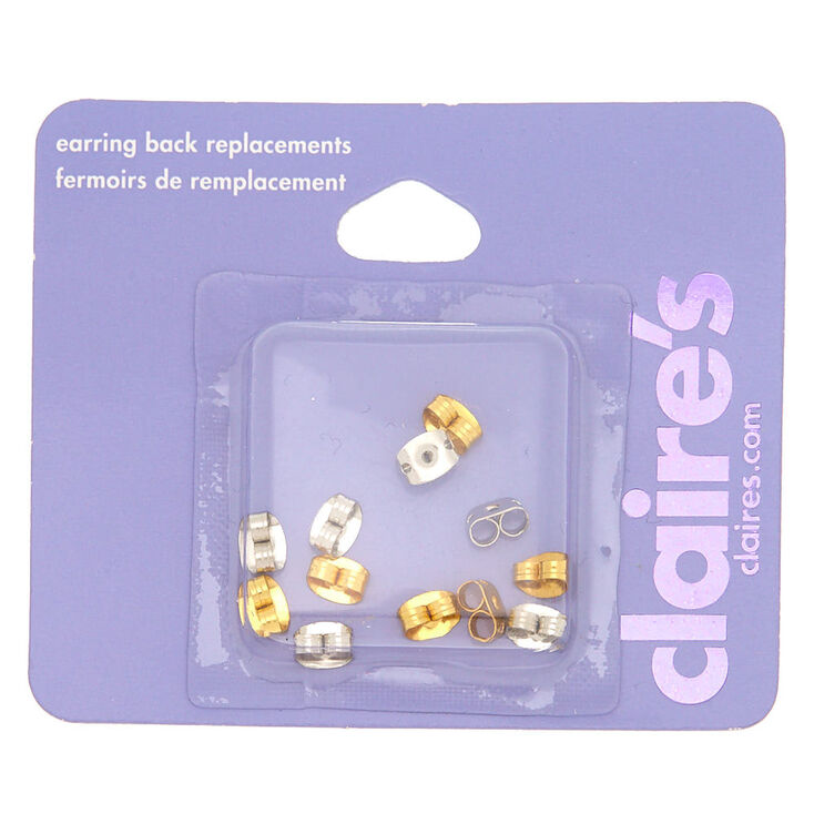 Claire's Mixed Metal Earring Back Replacements - 12 Pack | Gold
