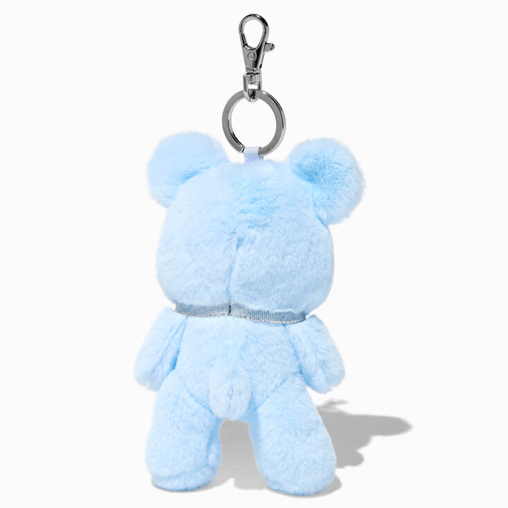 Blue Teddy Bear Plush Keychain,