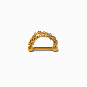 Gold-tone Stainless Steel Threadless 16G Septum Nose Stud ,