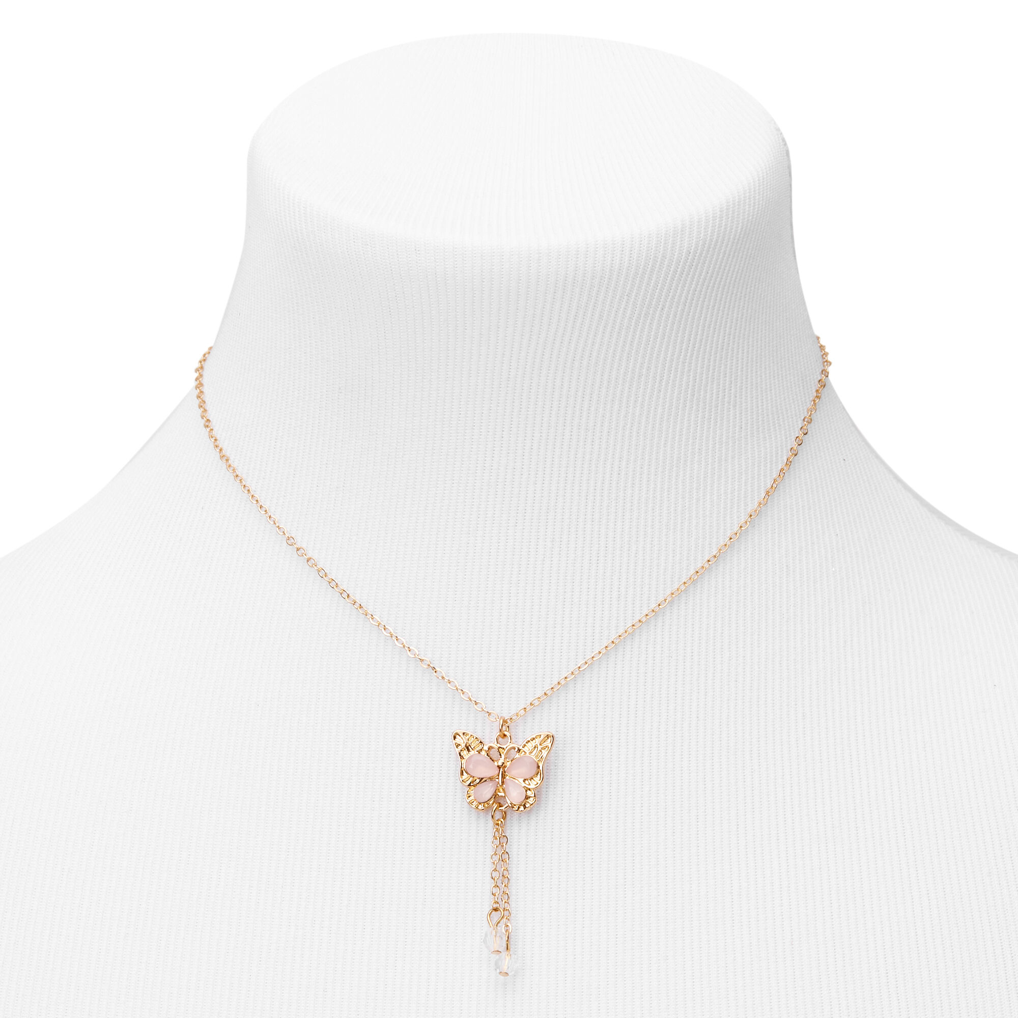 Claire's Club Rose Gold Butterfly Jewellery Set - Pink, 3 Pack,