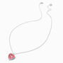 Pink Crystal Heart Pendant Necklace,