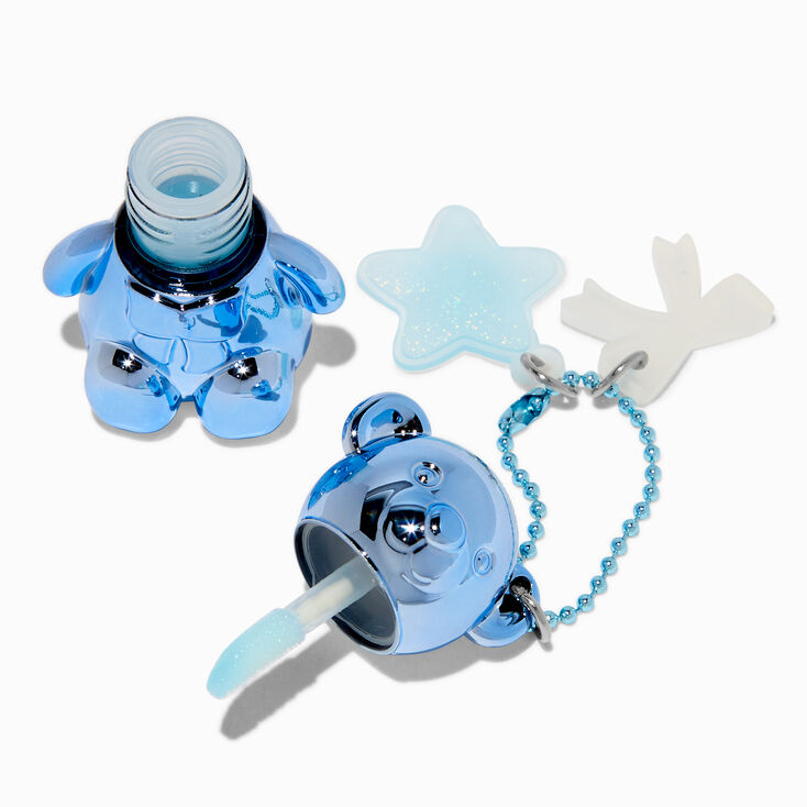 Icy Blue Teddy Bear Sweet Sugar Lip Gloss Keyring,