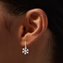 Parure de bijoux flocon de neige en zircon cubique couleur argent&eacute;e - Lot de 2,