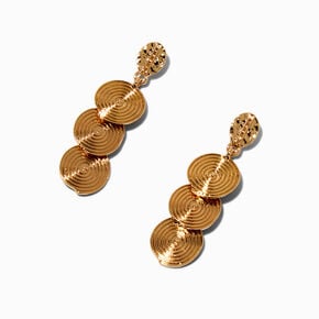 Gold-tone Triple Spiral Drop Earrings,