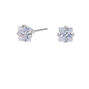 Clous d&#39;oreilles carr&eacute;s avec strass en zircon cubique d&#39;imitation couleur argent&eacute;e - 4&nbsp;mm,