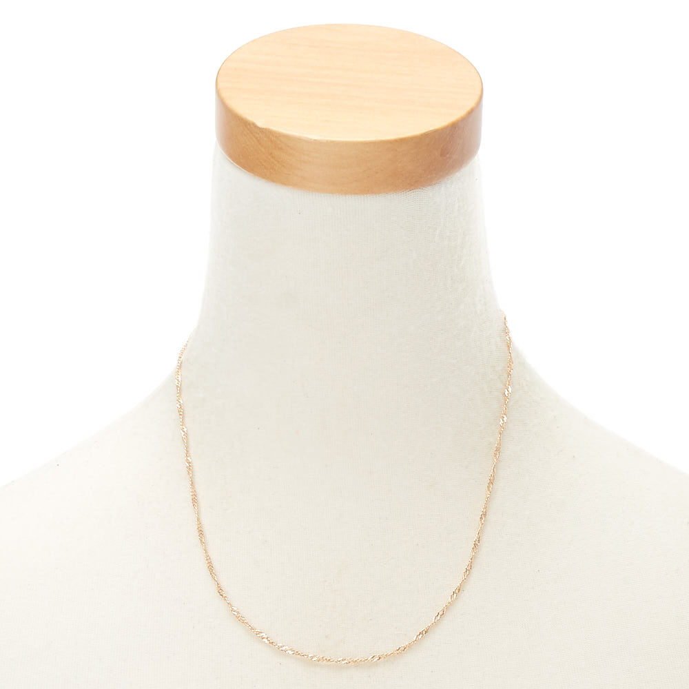 Gold Twisted Chain Necklace,