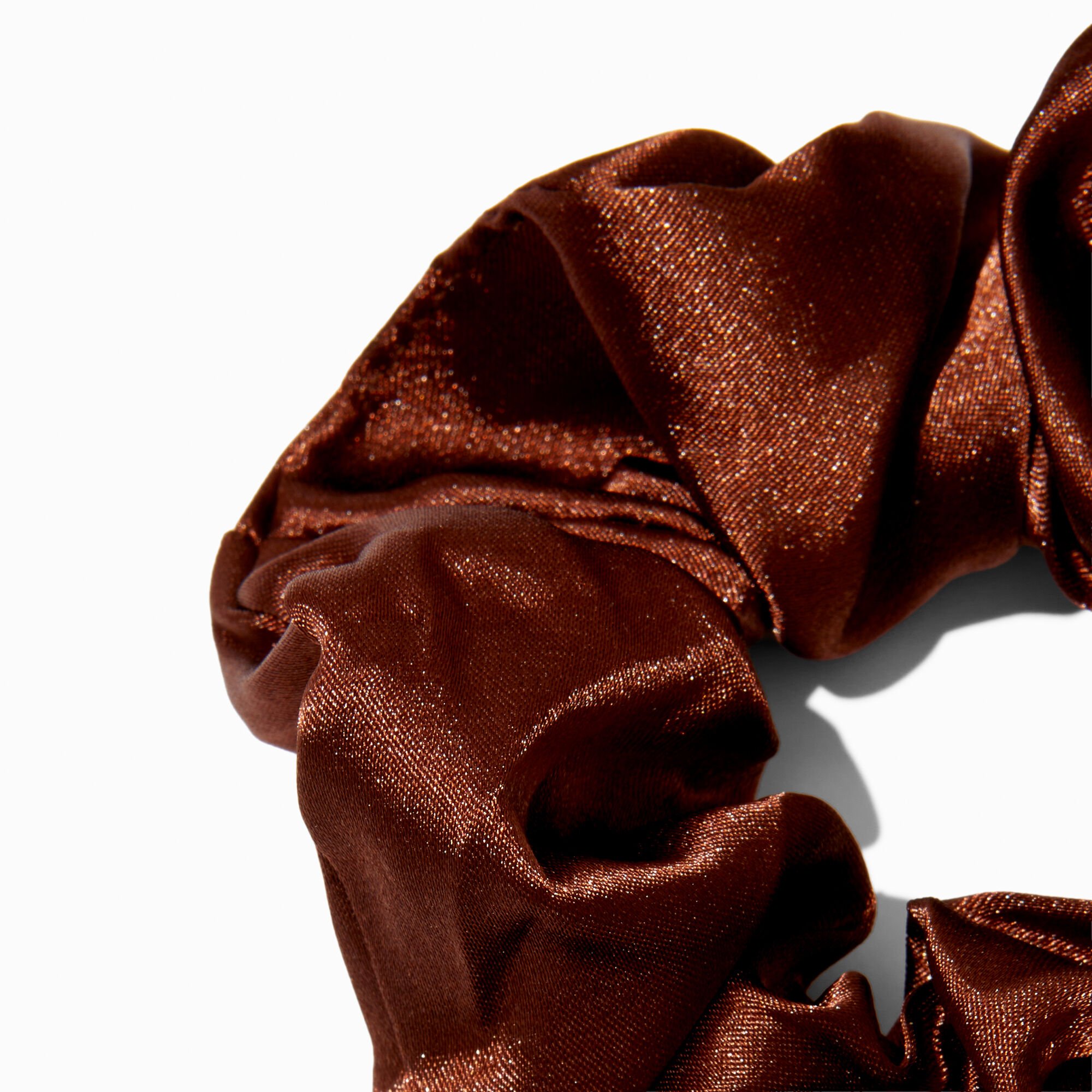 Chocolate Brown Satin Hair Scrunchie,