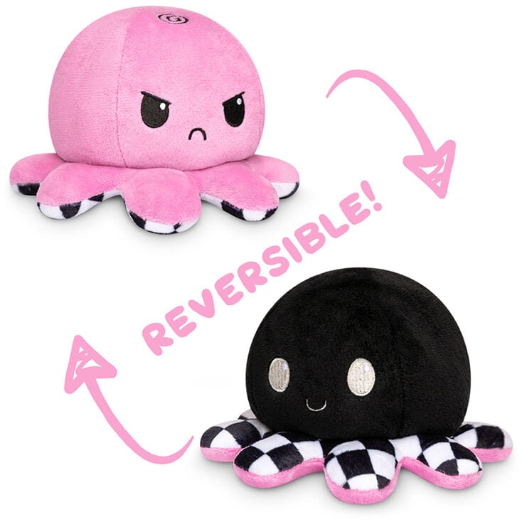 TeeTurtle&trade; Claire&#39;s Exclusive Reversible Plushies Checkered Octopus,