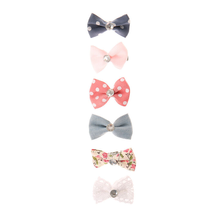 Claire&#39;s Club Mini Bow Hair Clips - 6 Pack,