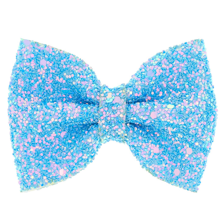 Blue Glitter Mini Hair Bow Claw | Claire's