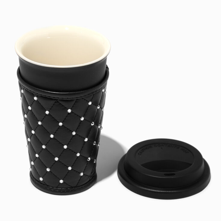 Black Quilted Travel Mug,