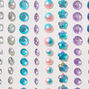 Purple &amp; Blue Assorted Crystal Hair Gems - 80 Pack,