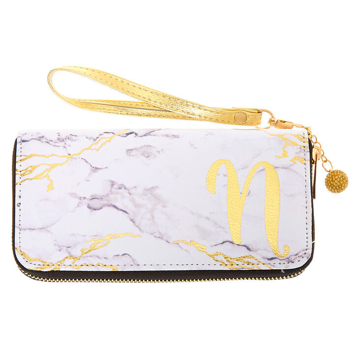 Marble Initial Wristlet - N,