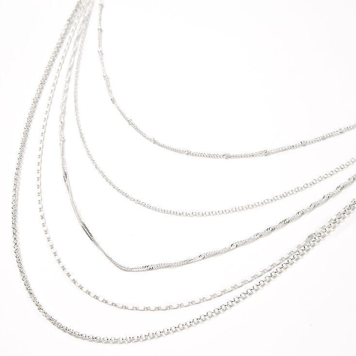 Silver Delicate Chain Multi Strand Necklace | Claire's US