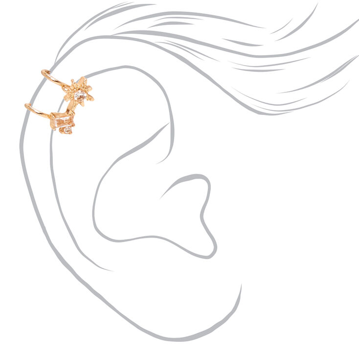 Gold Crystal Ear Cuff Earring,