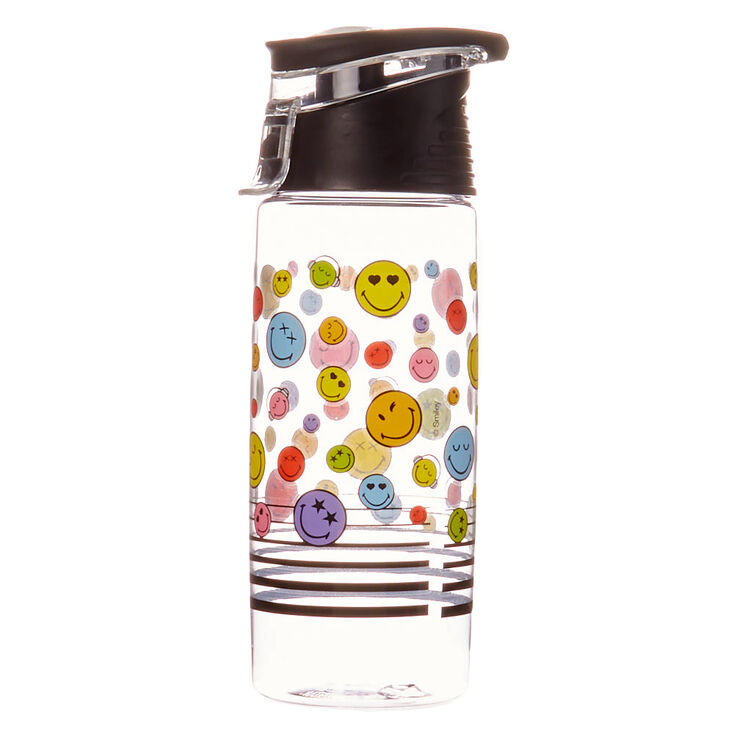 Smiley World Face Water Bottle &ndash; Black,