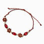 Bracelet bolo perl&eacute; marguerite bordeaux,