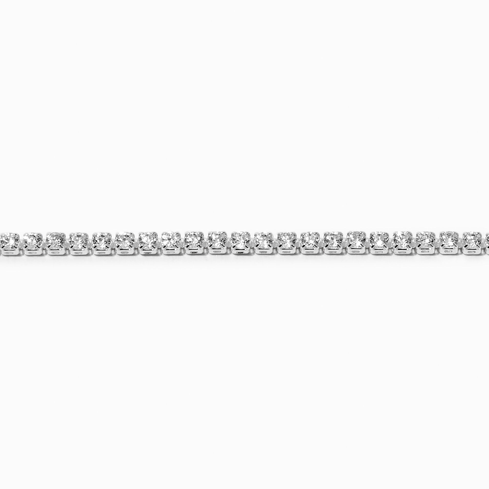 Silver-tone Cubic Zirconia Tennis Bracelet,