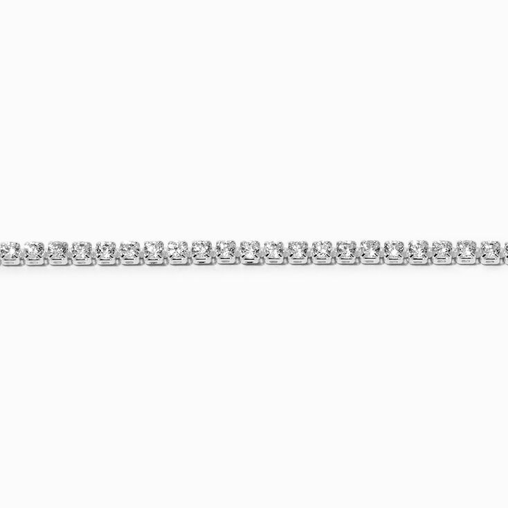 Silver-tone Cubic Zirconia Tennis Bracelet,