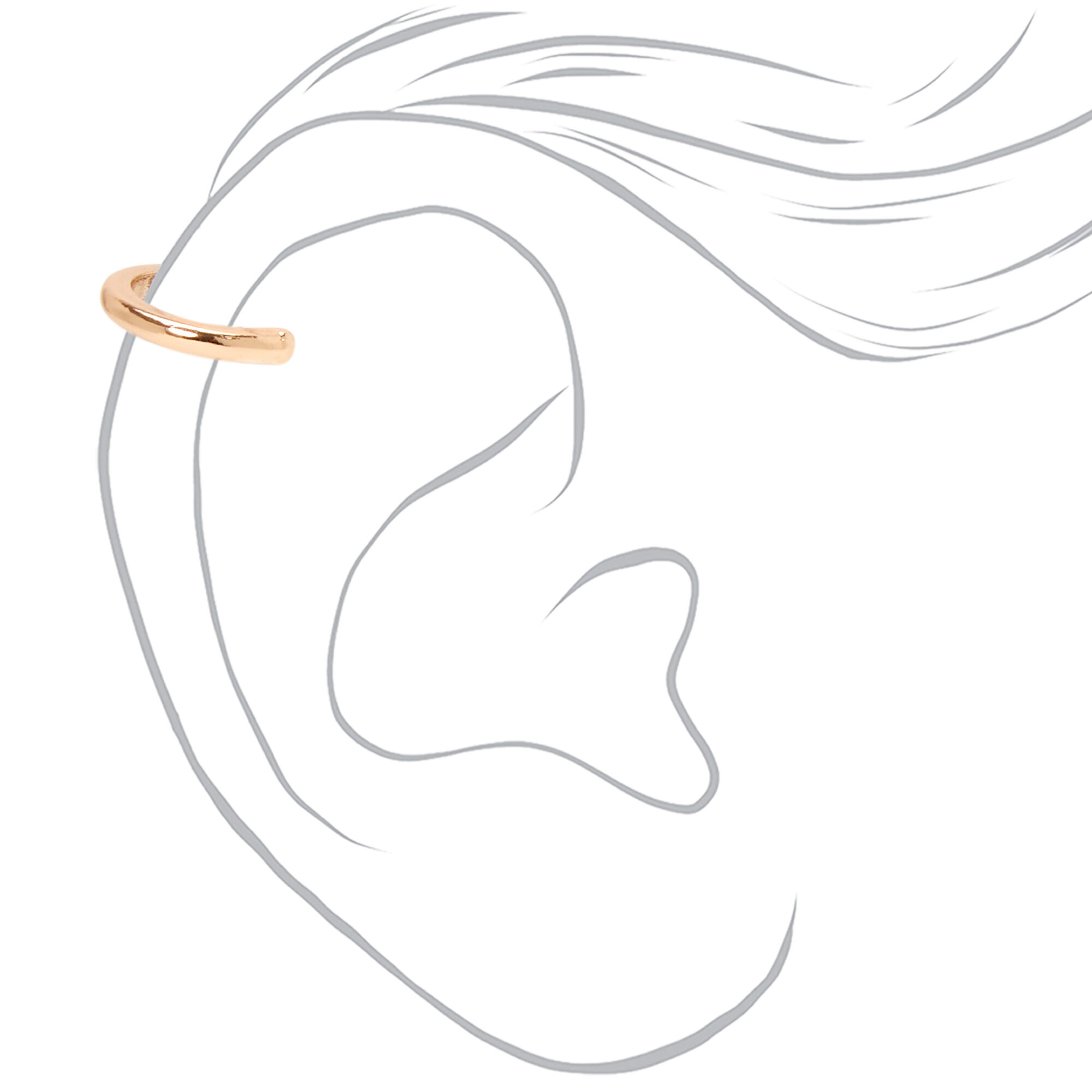 Gold Mixed Ear Cuff & Snake Stud Earrings - 4 Pack,