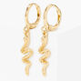 Gold 10MM Snake Huggie Hoop Earrings,