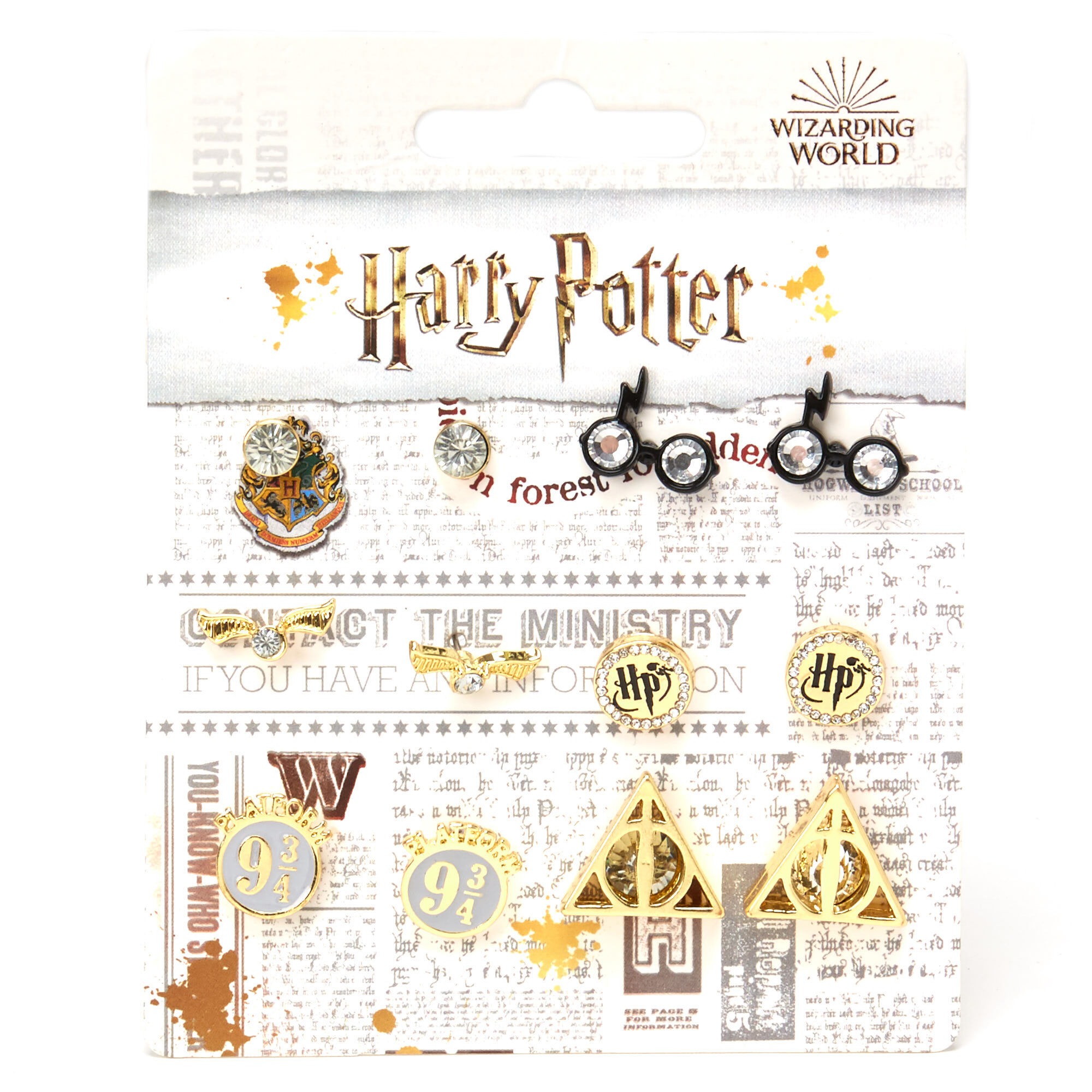 View Claires Harry Potter Assorted Stud Earring Set 6 Pack White information