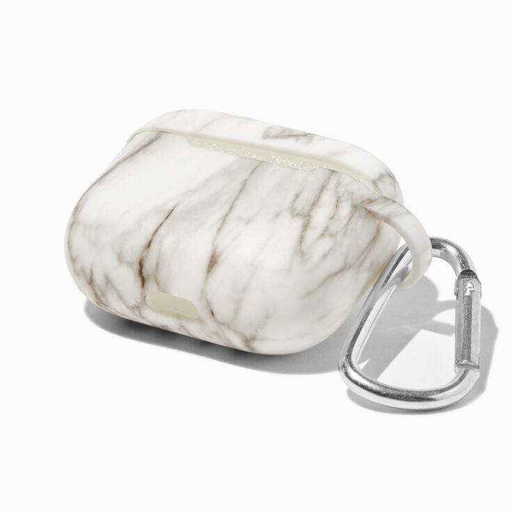 White Marble Silicone Earbud Case Cover - Compatible with Apple AirPods&reg; 3,