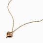 Gold-tone Puffy Heart Pendant Necklace ,