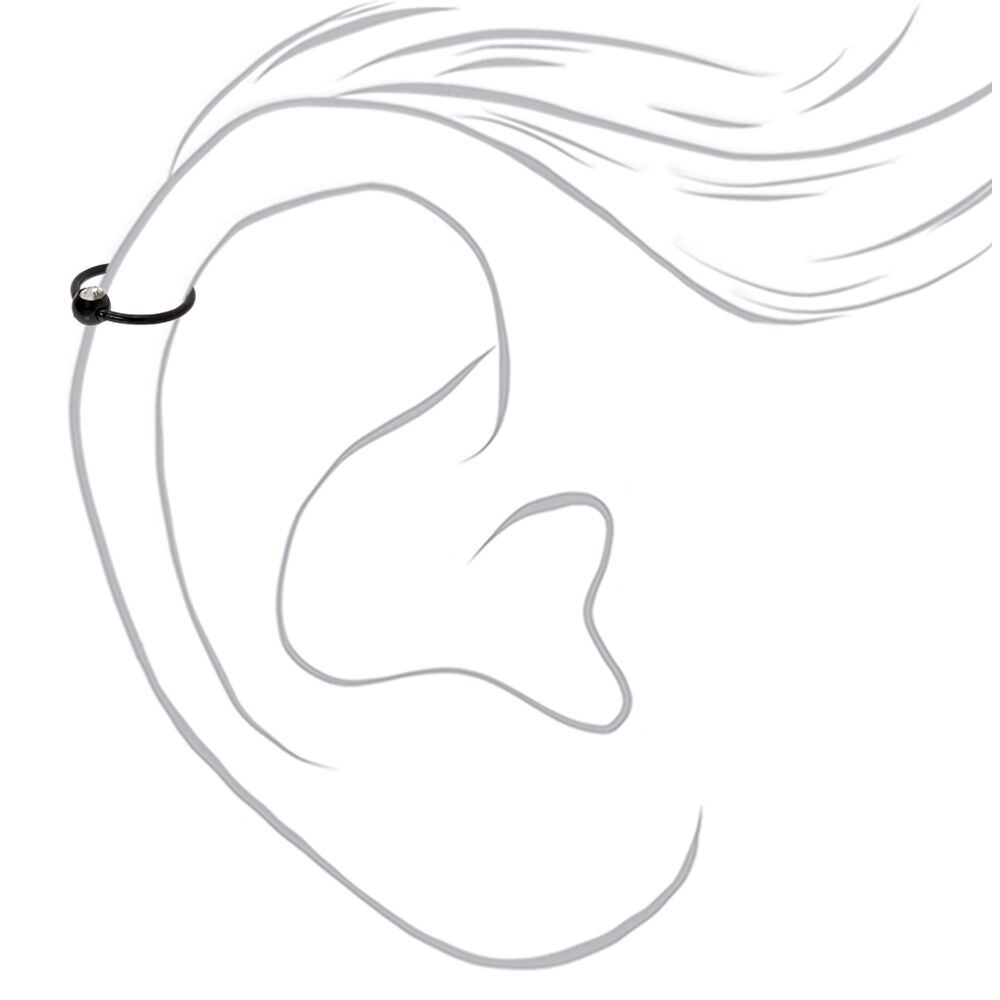 Faux piercing cartilage pierre 20 g couleur titané et couleur hématite,