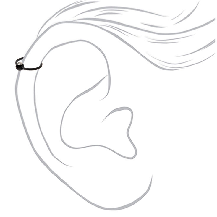 Faux piercing cartilage pierre 20&nbsp;g couleur titan&eacute; et couleur h&eacute;matite,