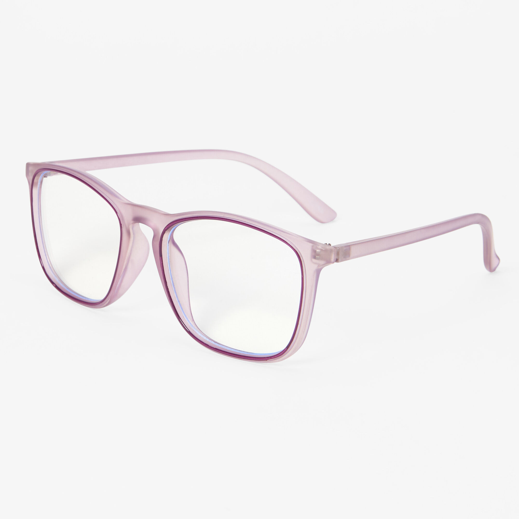 Purple clear lens glasses on sale