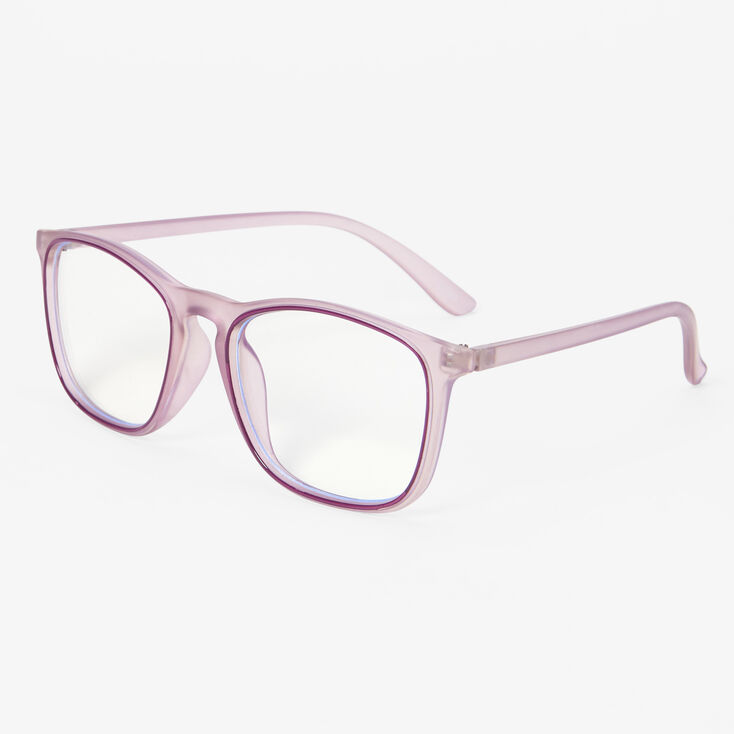 Blue Light Reducing Retro Clear Lens Frames - Purple,