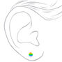 Rainbow Glitter Rave Stud Earrings,