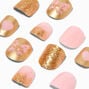 Claire&#39;s Club GoldG Glitter Butterfly Square Press On Vegan Faux Nail Set - 24 Pack,
