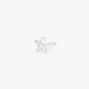 Sterling Silver One Cubic Zirconia Star Stud Earring,