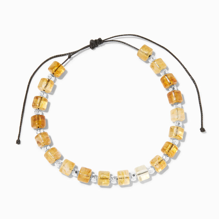 Amber Beaded Bolo Bracelet,